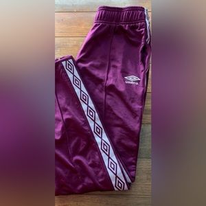 NWT Umbro Track Pants Purple and Grey Size Small.